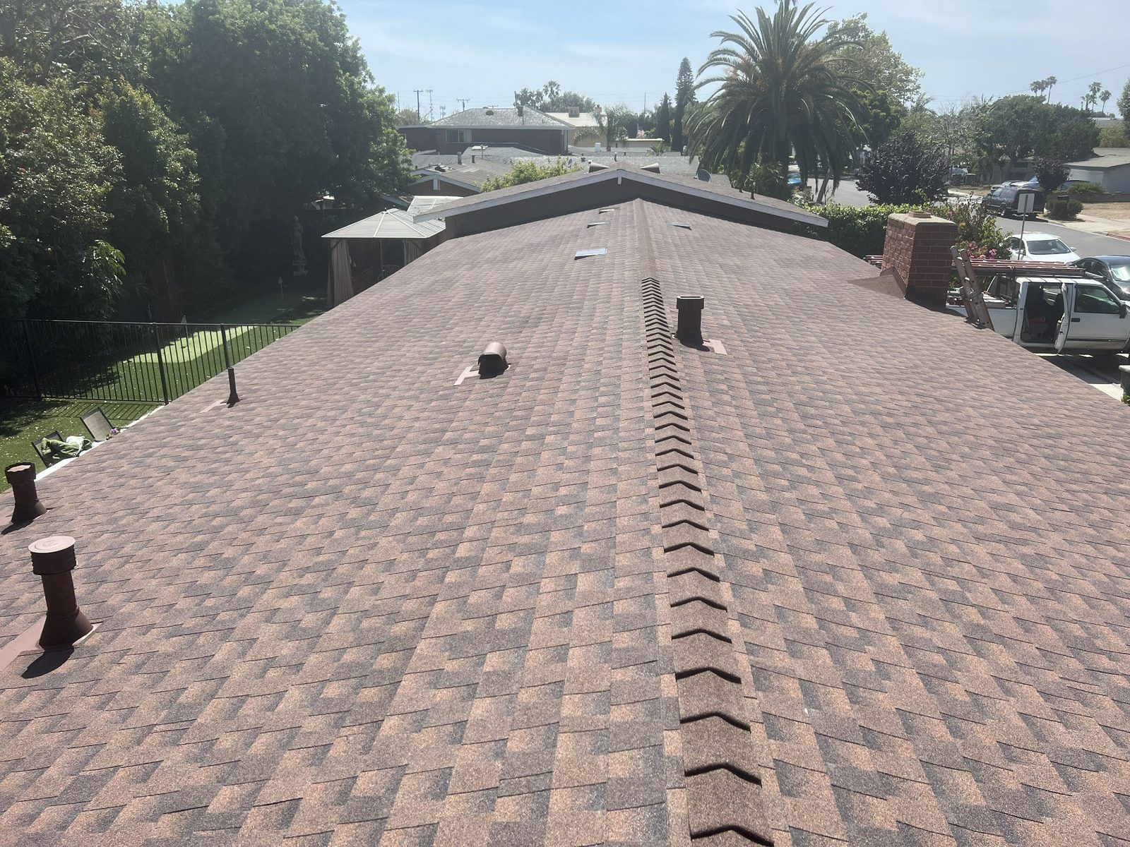 Roof repair and shingle work in Orange County.