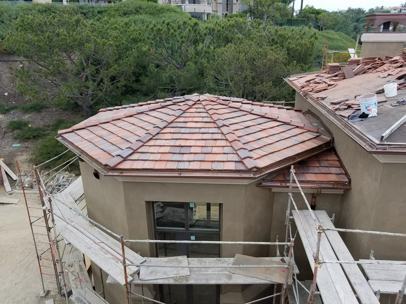 Cedar shake roof replacement in Orange County by Rational Roofing Services.